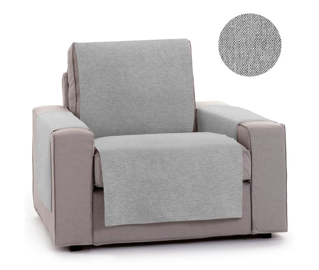 Conforama Vipalia Protector Funda Sillon relax. Cubre sofa 1 plaza. Cubre sillon reclinable liso algodon. Fundas para sofa Brisa. Color Gris. Cubre sofa 1 Plaza/Relax 55 cm. Para sofas de 60 a 110 cm Precio ultrabajo