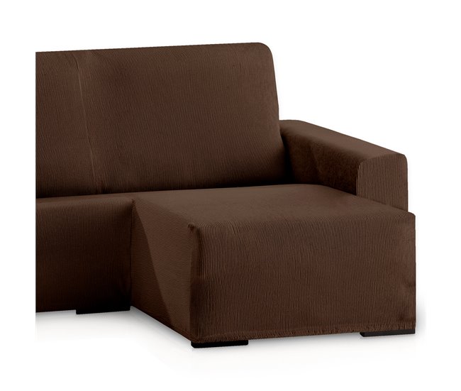 Conforama Eiffel Textile Funda para Chaise Longue Bielástica Adaptable. Lavable Suave Cómoda Transpirable. Poliéster Algodón Elastano. Protector Cubre Sofá. Rústica. Marrón Brazo Corto Derecha Devoluciones gratuitas
