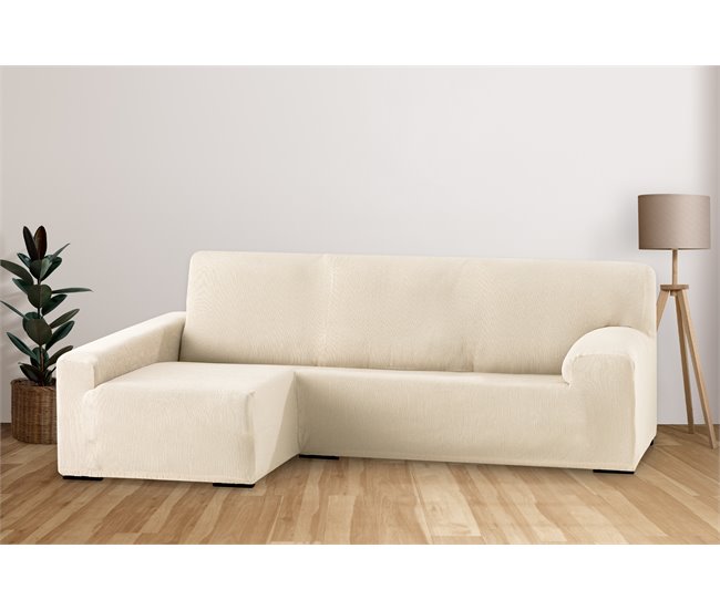 Conforama Eiffel Textile Funda para Chaise Longue Sofá Elástica Adaptable. Lavable Resistente Cómoda Transpirable. Poliéster Algodón Elastano. Protector Cubre Sofá. Rústica. Marfil Brazo Largo Izquierda 2025