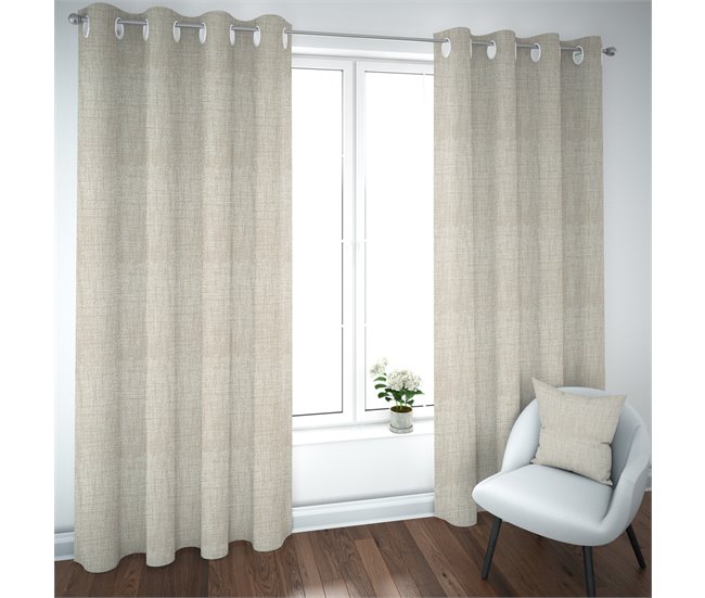Conforama cortina LONETA 140x260cm color crudo Rebajas