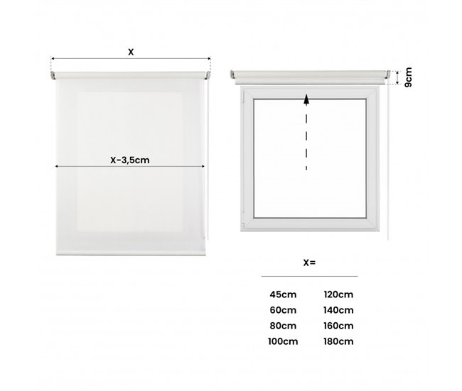 Conforama Estor translúcido Estores enrollables para Ventanas Blanco 45x180 cm Los más vendidos