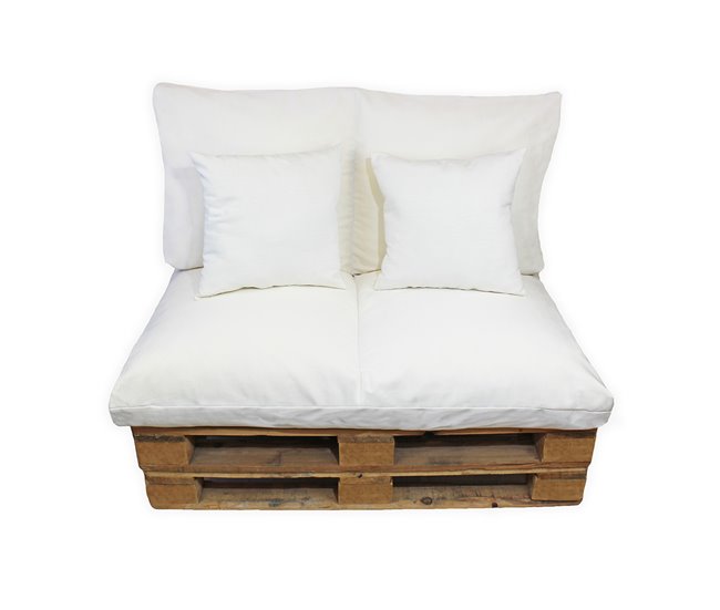 Conforama Acomoda Textil – Cojines Sofá Palets 2 Plazas Desenfundable y Lavable 120x80cm. NO INCLUYE PALETS. (Beige)