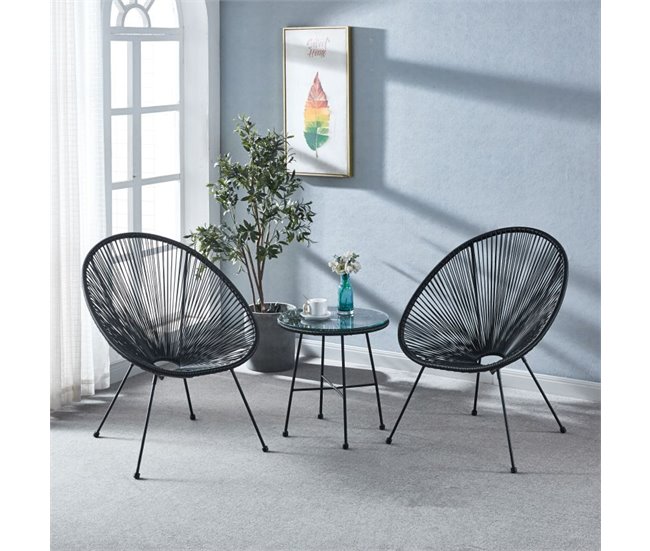 Conforama Mesa de exterior Jone Negro 50 x 52 5 x cm Grandes ahorros