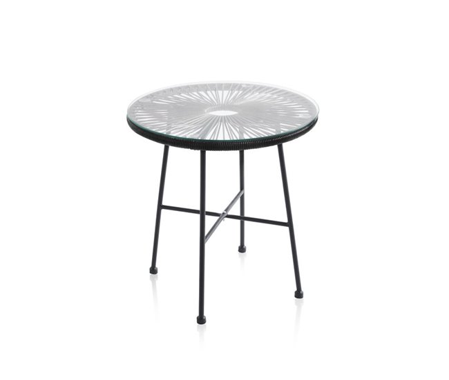 Conforama Mesa de exterior Jone Negro 50 x 52 5 x cm Grandes ahorros