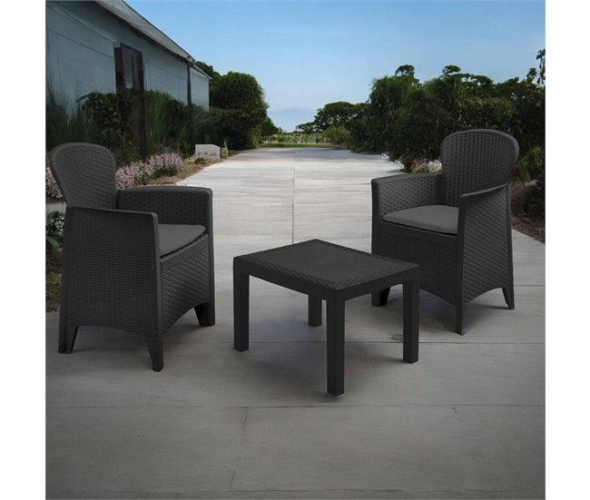 Conforama WELL HOME - Set de jardín 'Akita' de mesa + 2 sillas Rebajas