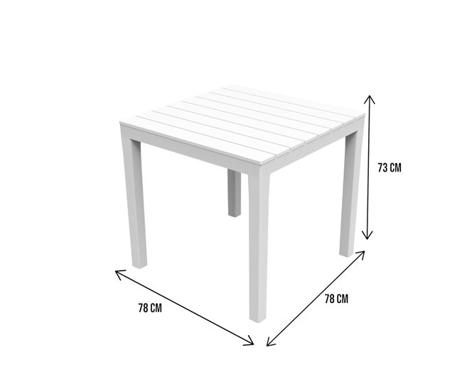 Conforama Mesa de jardín Daquilan Estante de jardín cuadrada Mesa fija para interior y exterior 100% Made in Italy 78x78h72 cm Blanco Rebajas baratas