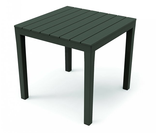 Conforama Mesa de exterior Dmurill Mesa de jardín cuadrada Mesa de centro fija para interior y exterior 100% Made in Italy 100% Made in Italy 78x78h72 cm Antracita Rebajas de fábrica