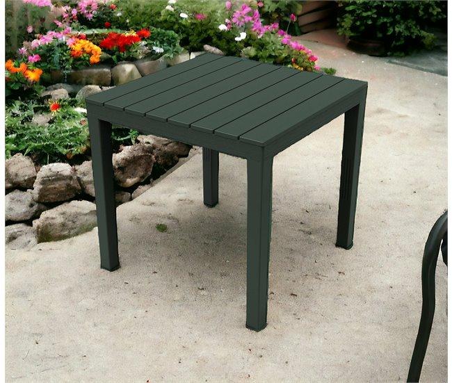Conforama Mesa de exterior Dmurill Mesa de jardín cuadrada Mesa de centro fija para interior y exterior 100% Made in Italy 100% Made in Italy 78x78h72 cm Antracita Rebajas de fábrica