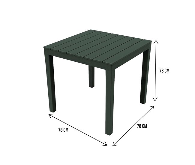 Conforama Mesa de exterior Dmurill Mesa de jardín cuadrada Mesa de centro fija para interior y exterior 100% Made in Italy 100% Made in Italy 78x78h72 cm Antracita Rebajas de fábrica