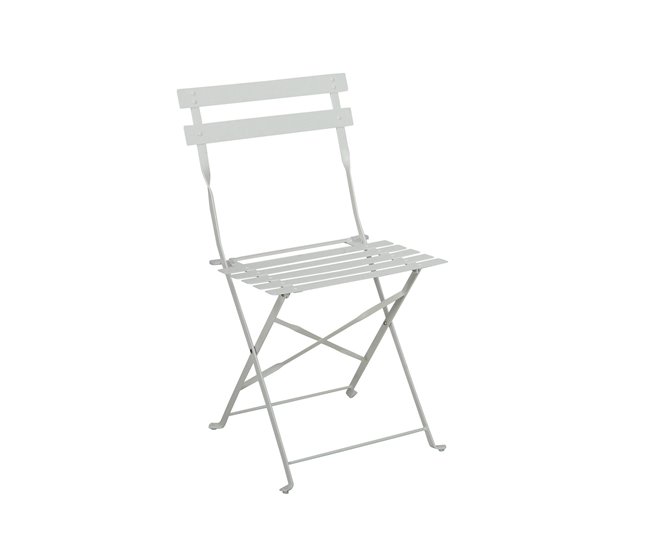 Conforama Conjunto de Terraza Plegable Metálico de 2 Sillas y Mesa Cuadrada Bistreau Blanco Thinia Home Los más vendidos