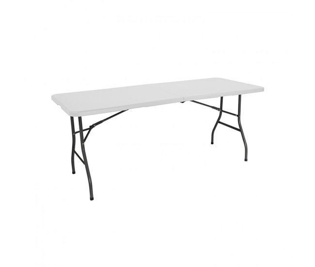 Conforama Mesa plegable Rectangular de Resina 180x74x74cm Mesa exterior Multiusos Camping Eventos Exterior Interior Ventas relámpago