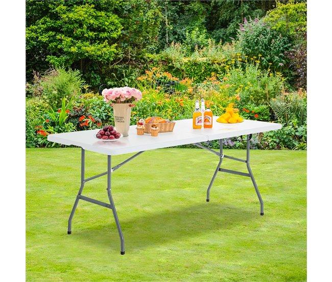 Conforama Mesa plegable Rectangular de Resina 180x74x74cm Mesa exterior Multiusos Camping Eventos Exterior Interior Ventas relámpago